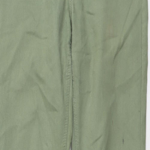 H&M Girls Green Cotton Skinny Jeans Size 12-13 Years Regular Button