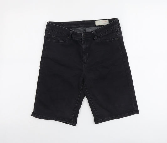 Esprit Mens Black Cotton Chino Shorts Size 28 in L10 in Regular Button