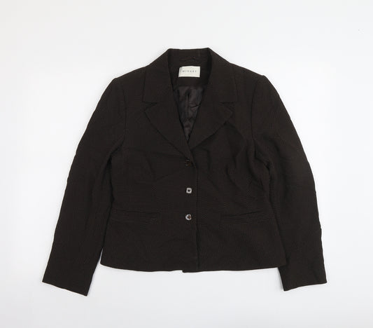 Minuet Womens Brown Jacket Blazer Size 12 Button