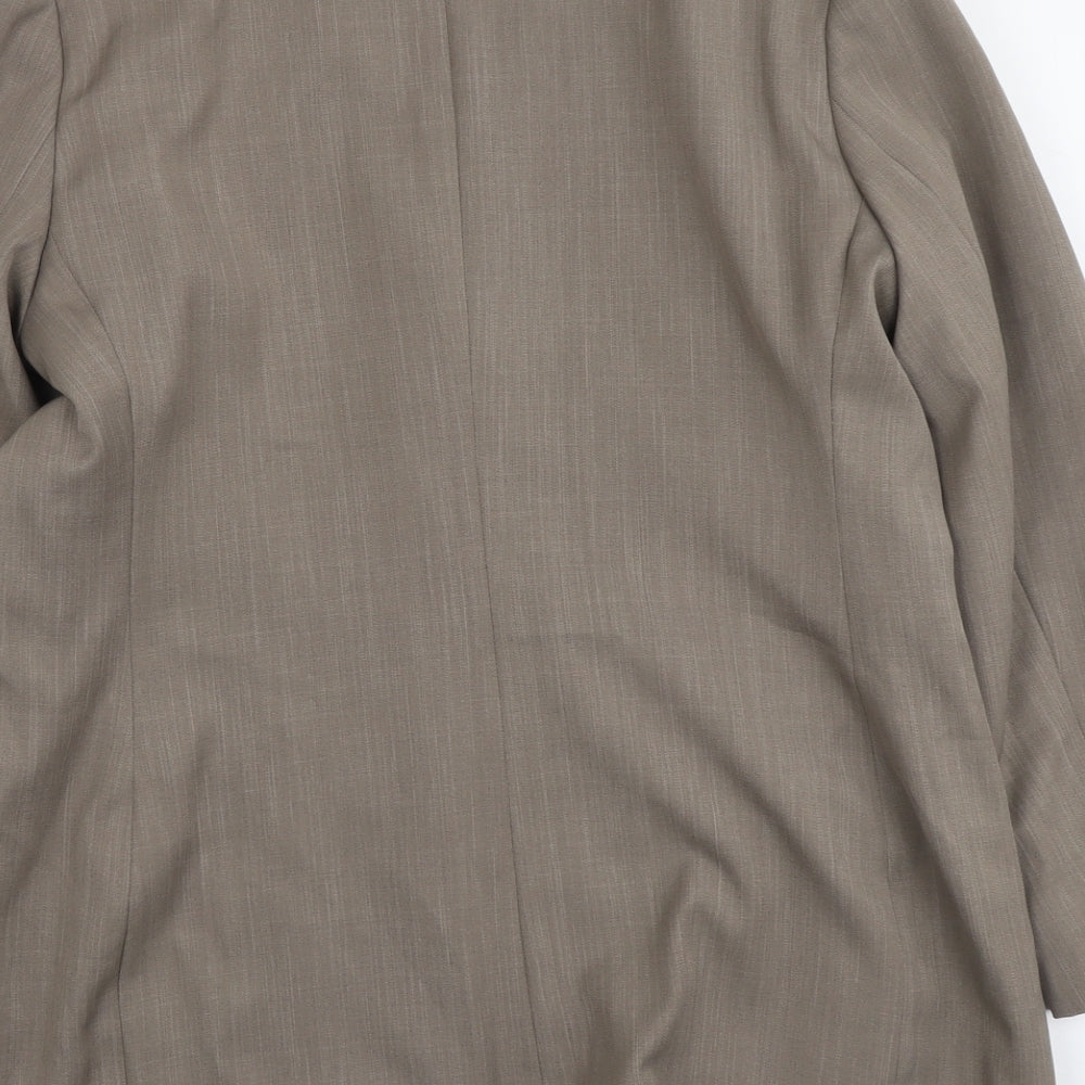 Classics Womens Beige Striped Jacket Blazer Size 16 Button