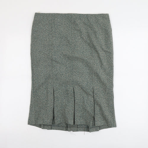 United Colors of Benetton Womens Grey Polyester A-Line Skirt Size 18 Zip