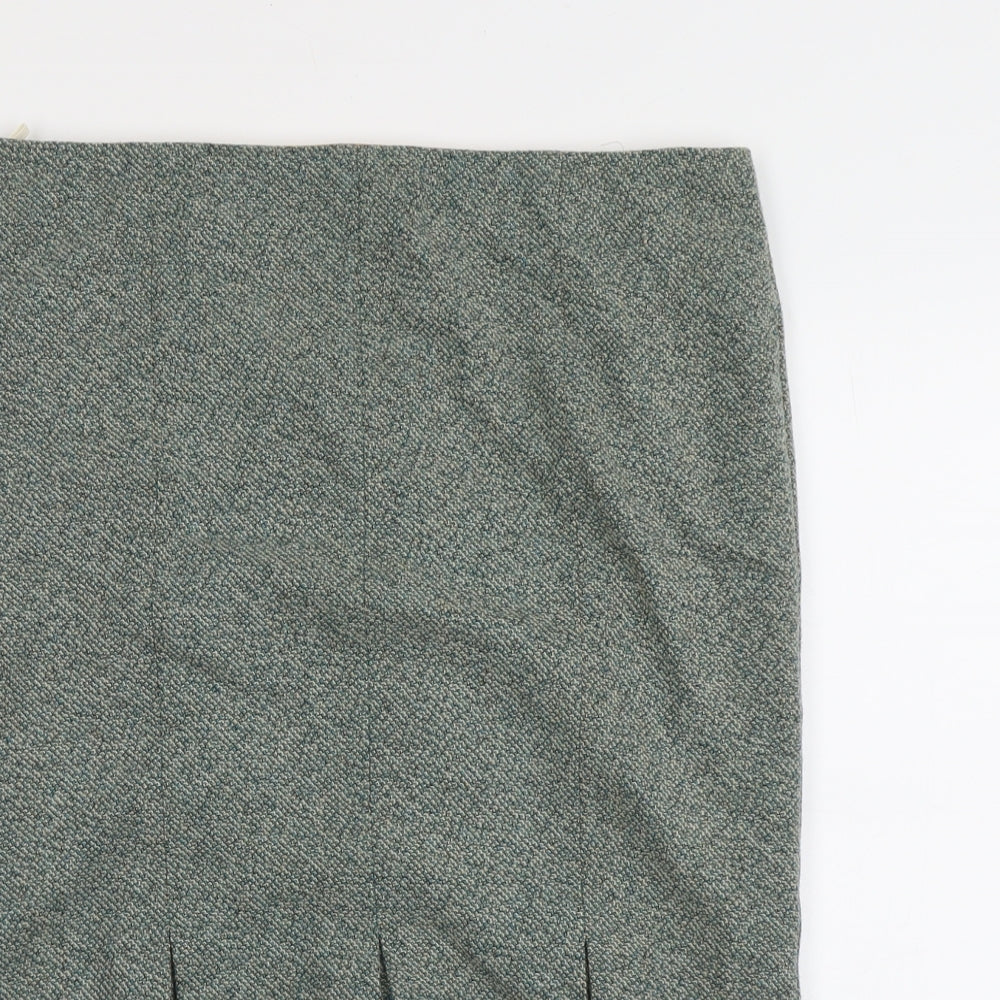 United Colors of Benetton Womens Grey Polyester A-Line Skirt Size 18 Zip