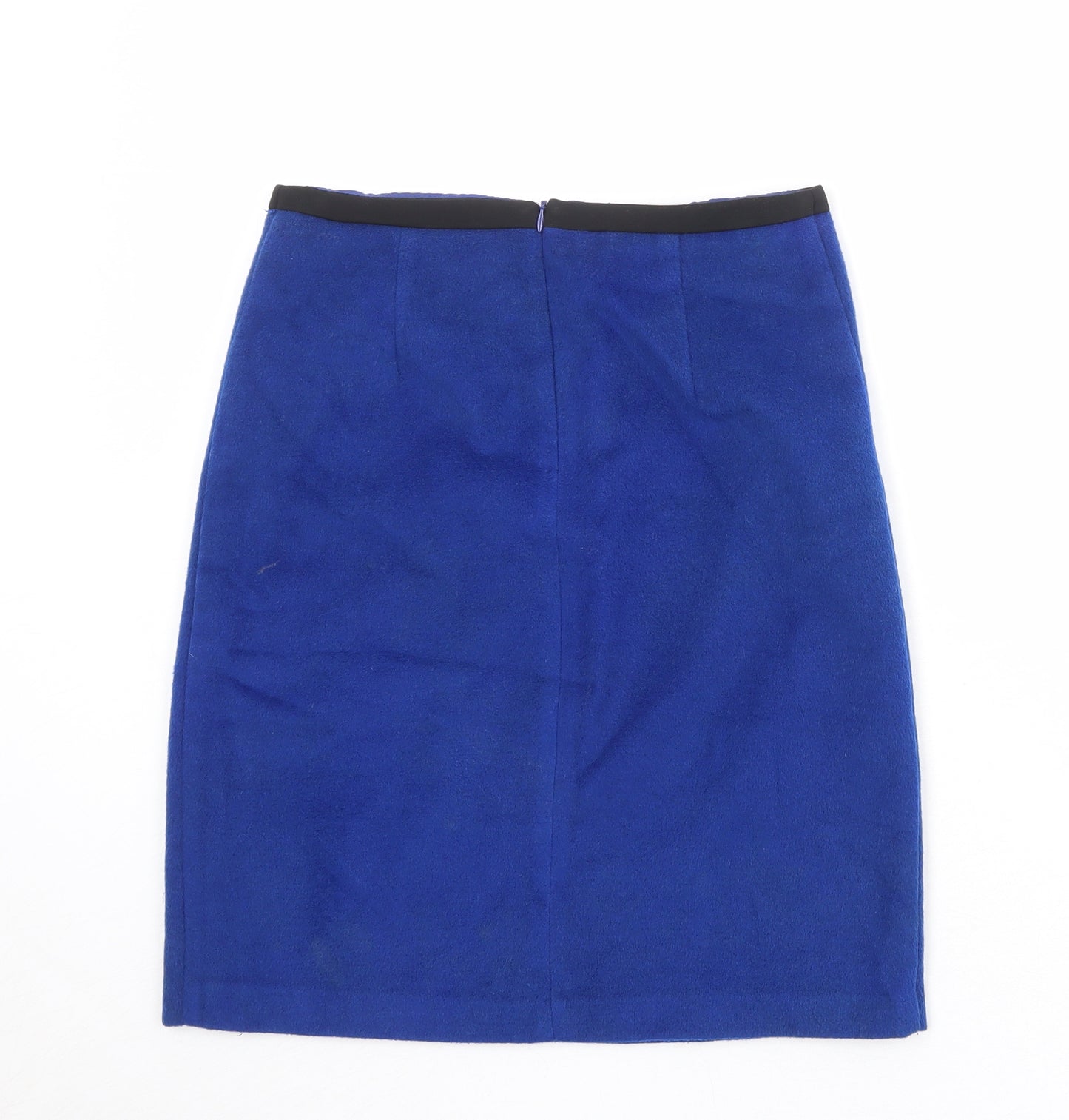 Marks and Spencer Womens Blue Polyester A-Line Skirt Size 30 in Zip
