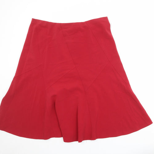 Mia Moda Womens Red Polyester Swing Skirt Size 22