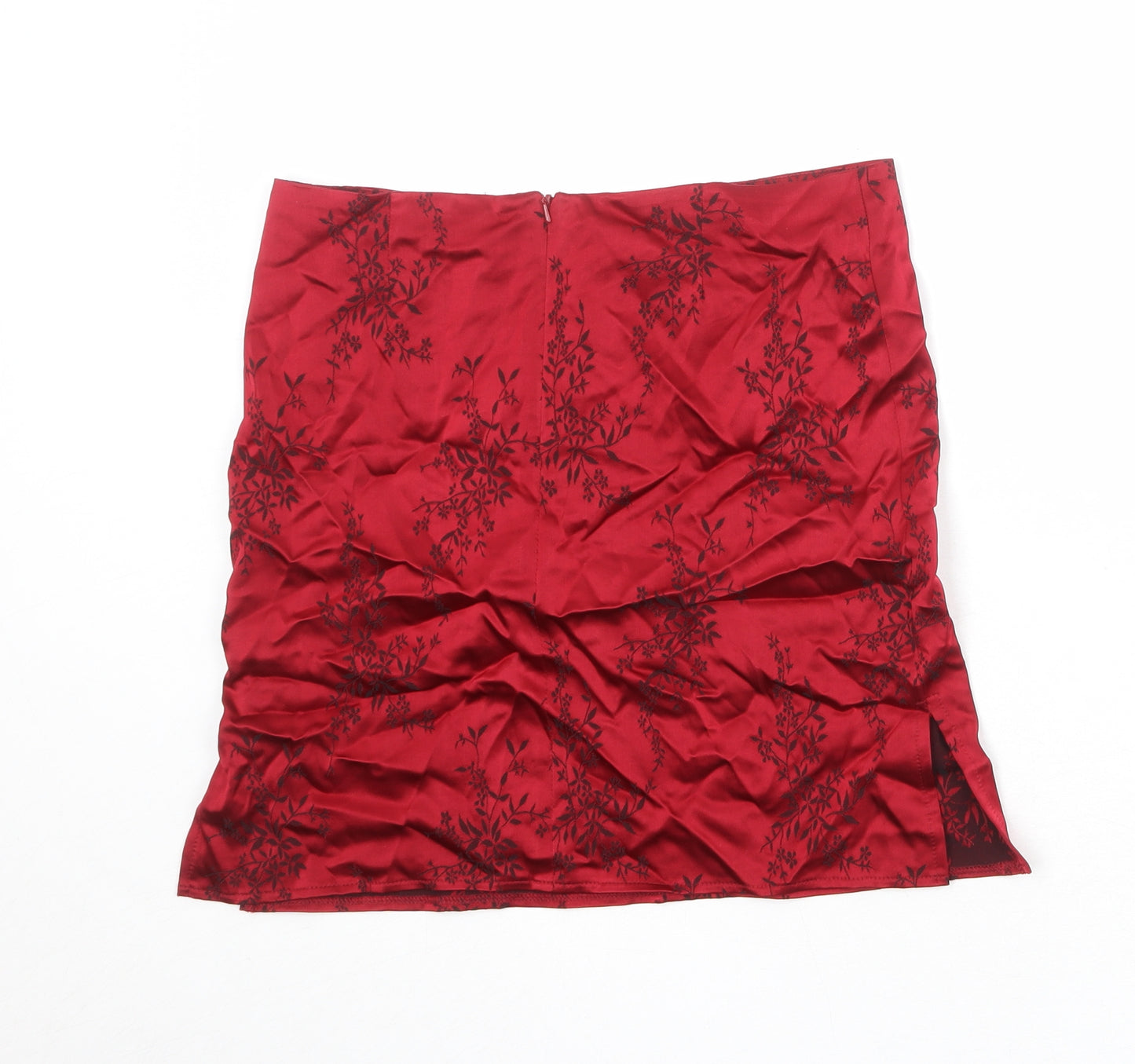 Sophie Girls Red Floral Viscose Mini Skirt Size 13 Years Regular Zip