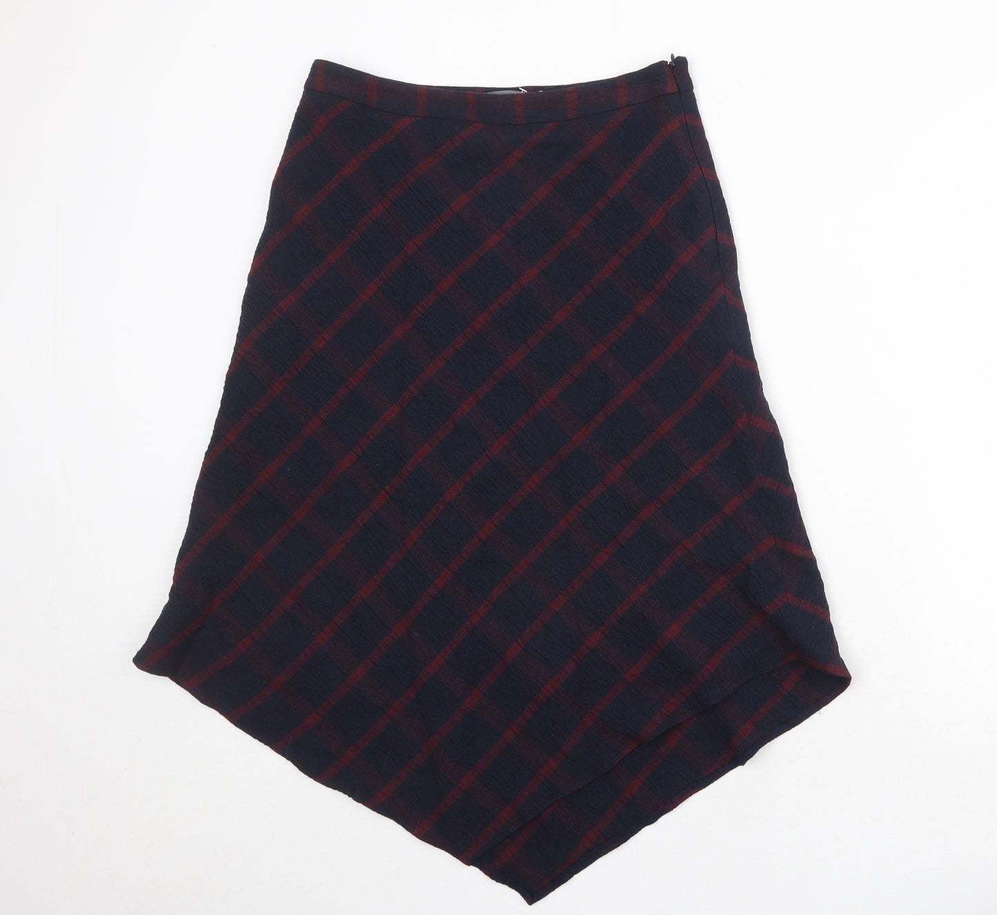 Mint Velvet Womens Black Check Polyester Swing Skirt Size 10 Zip