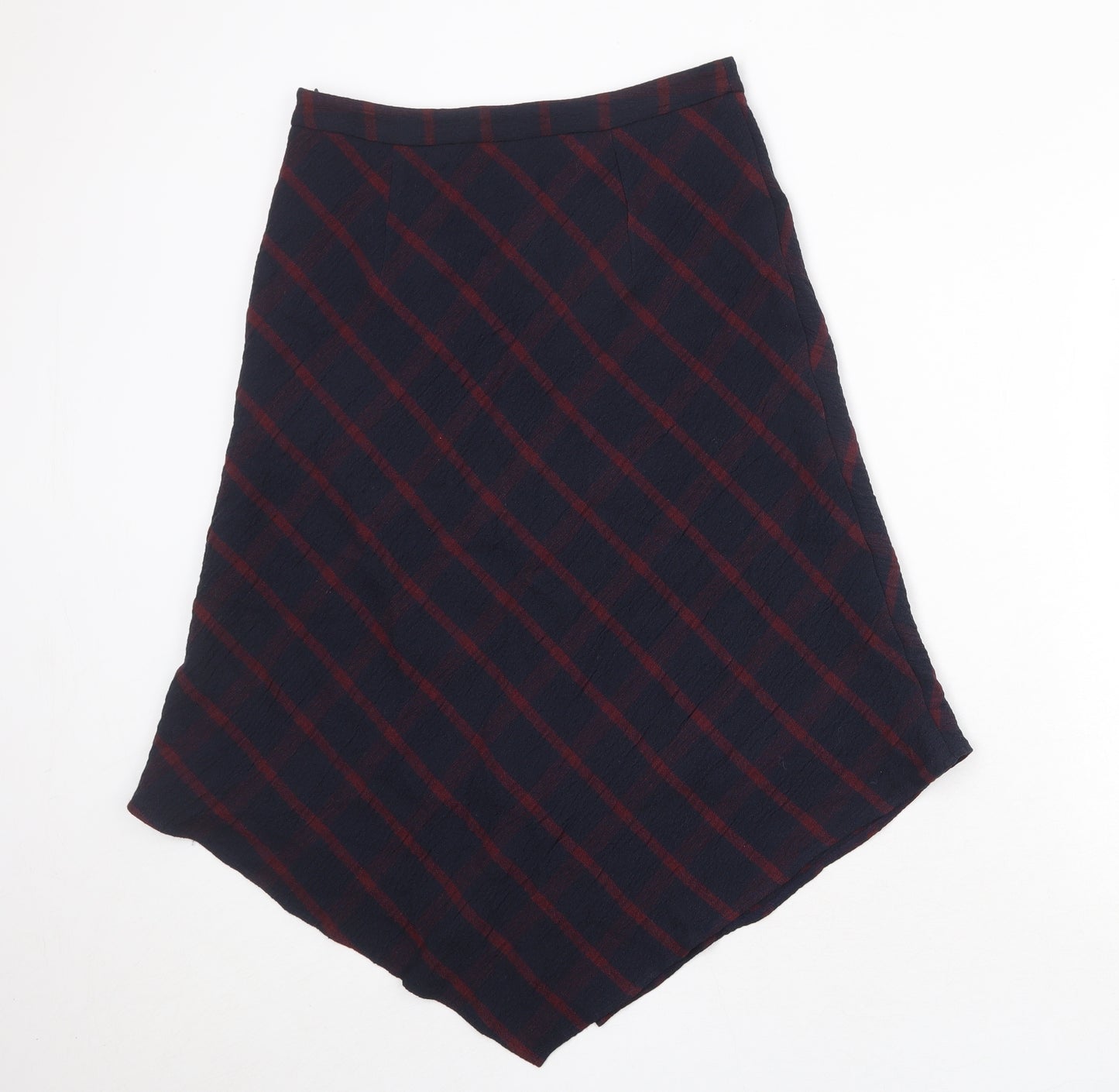 Mint Velvet Womens Black Check Polyester Swing Skirt Size 10 Zip