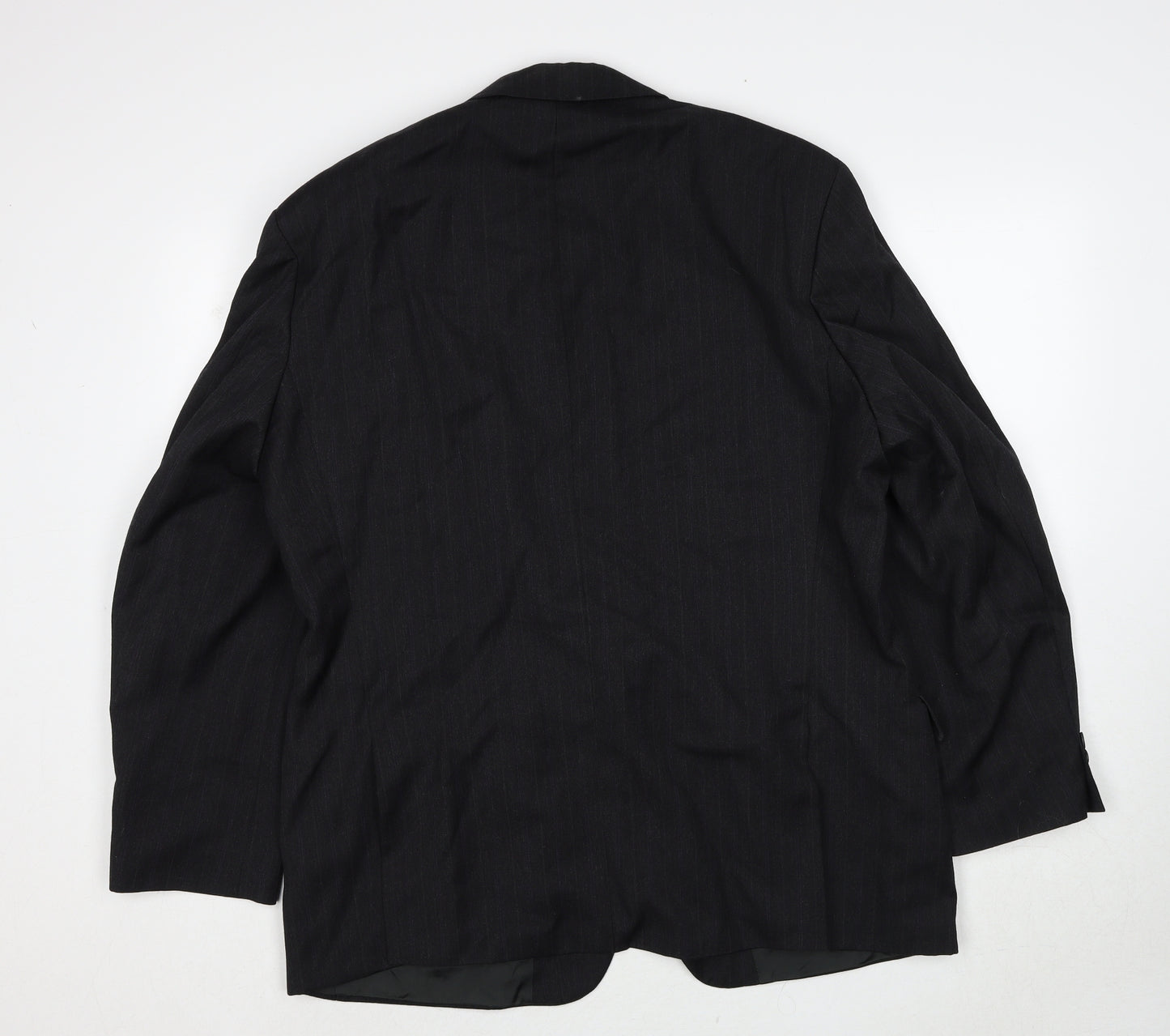 Marks and Spencer Mens Black Striped Polyester Jacket Suit Jacket Size 44 Regular