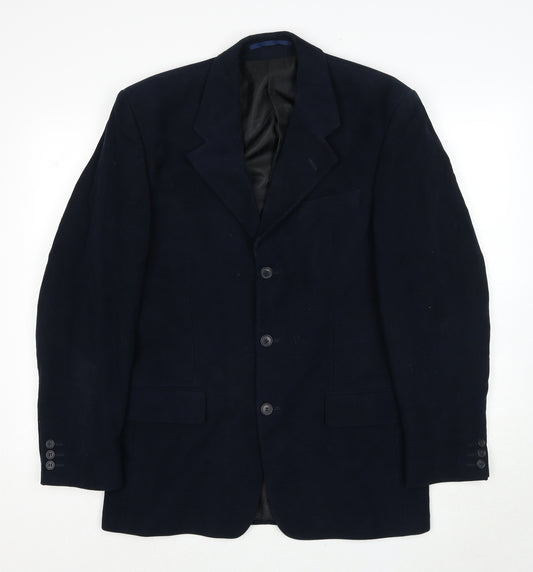 Burton Mens Blue Cotton Jacket Suit Jacket Size 38 Regular