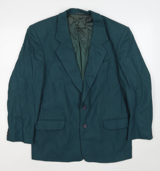 Foster's Mens Green Wool Jacket Suit Jacket Size 38 Regular