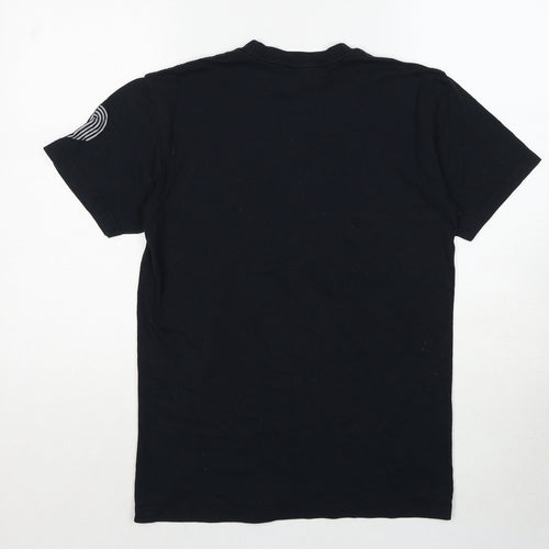 Portland Sear Mens Black Polyester T-Shirt Size S Round Neck