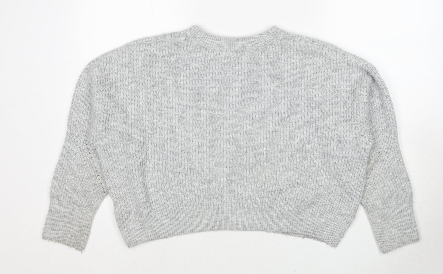 Topshop Womens Grey Round Neck Acrylic Pullover Jumper Size S