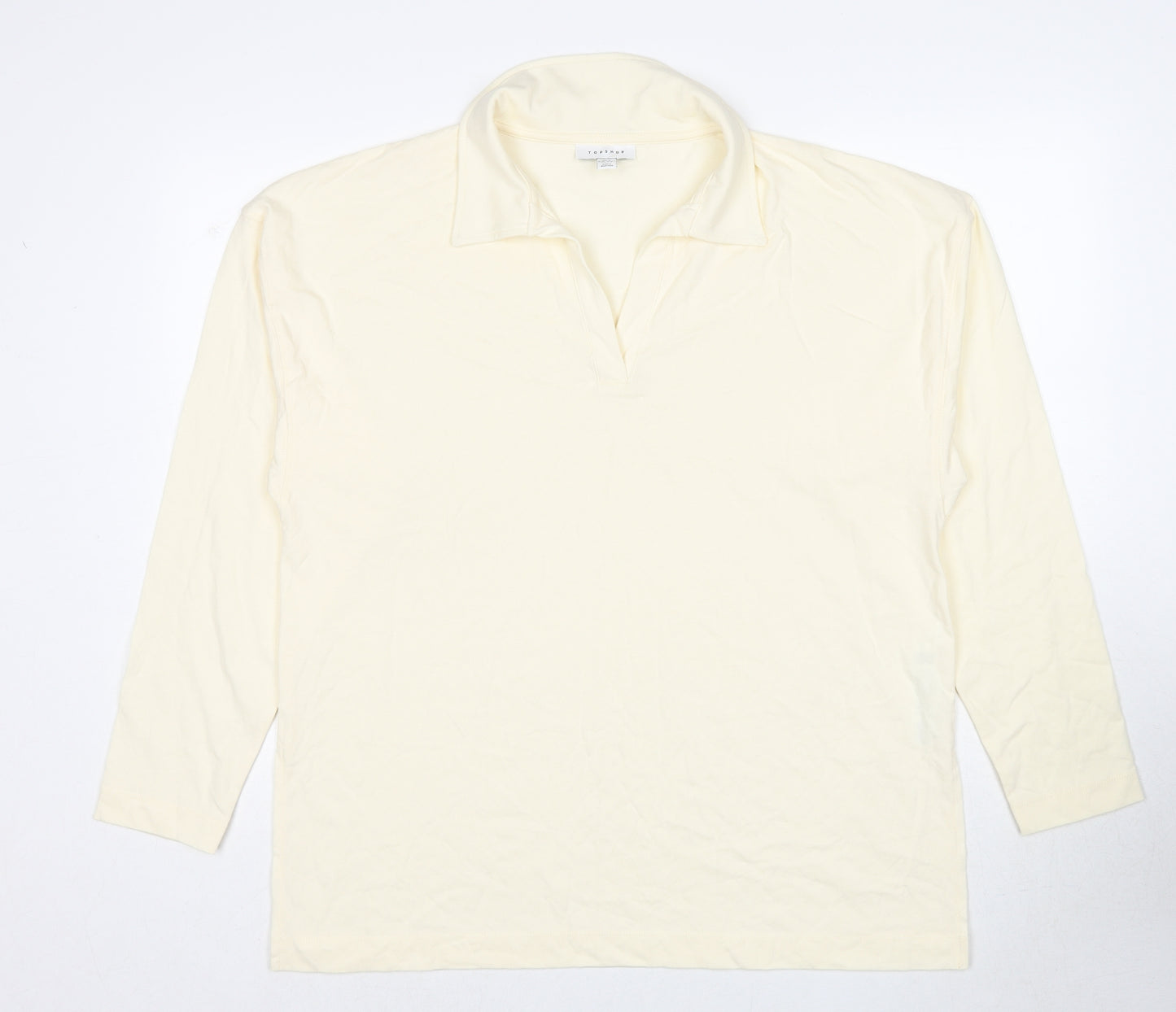 Topshop Womens Yellow Cotton Pullover Sweatshirt Size 8 Pullover - Size 8-10