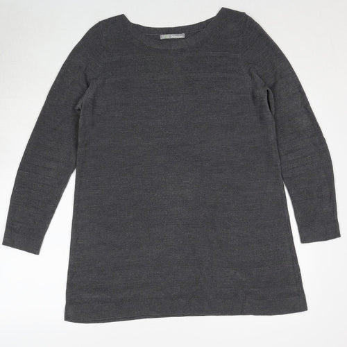Marks and Spencer Womens Grey Round Neck Acrylic Pullover Jumper Size 18