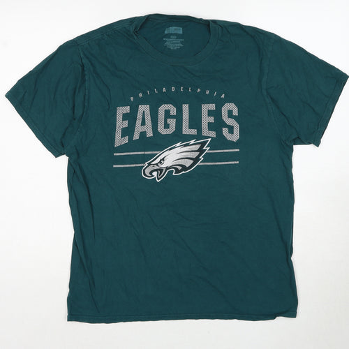 NFL Mens Blue Cotton T-Shirt Size M Round Neck - Philadelphia Eagles