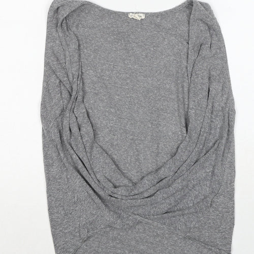 Silence + Noise Womens Grey Polyester Basic Tank Size S Scoop Neck