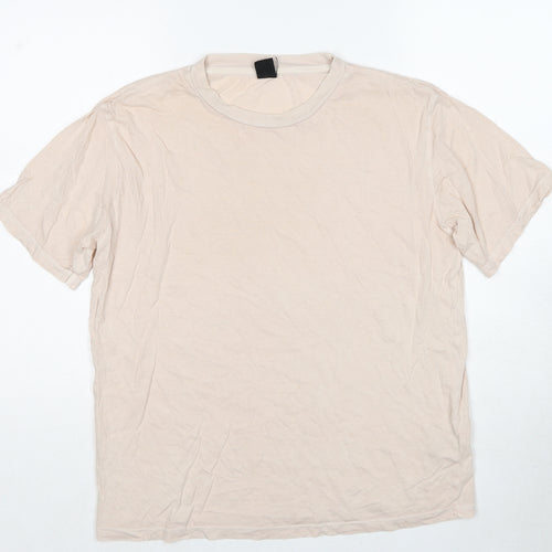 Urban Outfitters Mens Beige Cotton T-Shirt Size S Round Neck