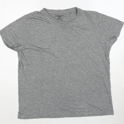 Livergy Mens Grey Cotton T-Shirt Size L Round Neck