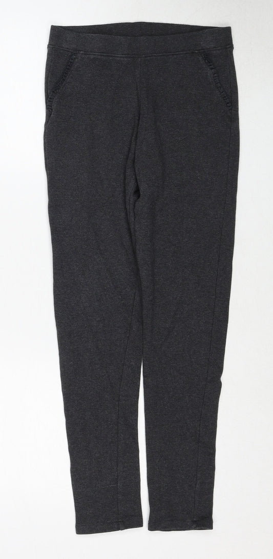 NEXT Girls Grey Cotton Jogger Trousers Size 13 Years Regular Pullover - Leggings