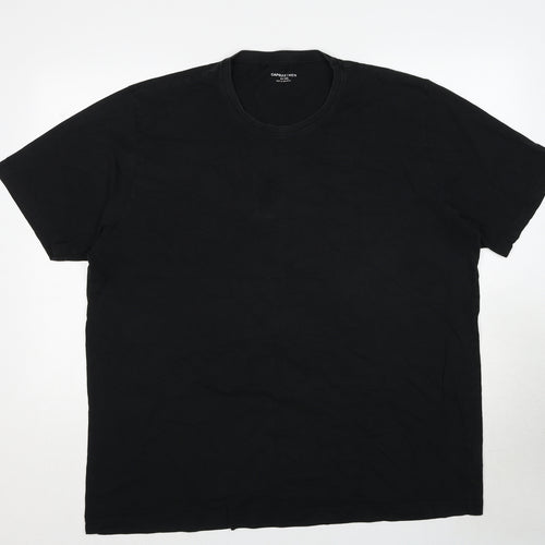 Capsule Mens Black Cotton T-Shirt Size 2XL Round Neck