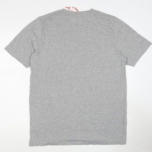 Avenue Mens Grey Cotton T-Shirt Size L Round Neck - Merry Cact-mas!