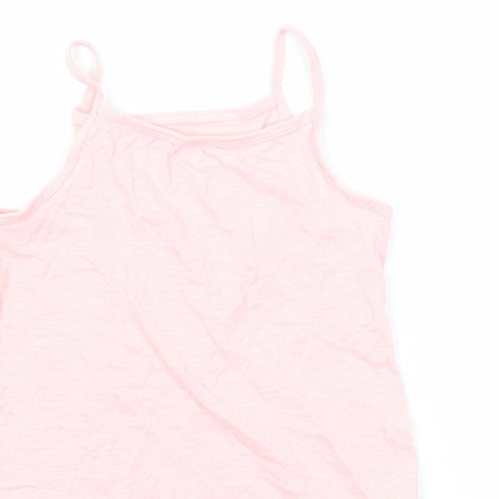 H&M Girls Pink Cotton Camisole Tank Size 4-5 Years Round Neck Pullover