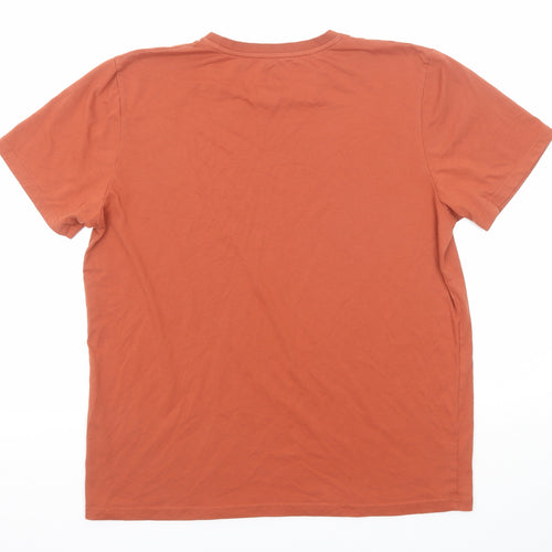 Wit Mens Brown Cotton T-Shirt Size XL Round Neck