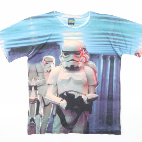 Star Wars Boys Multicoloured Polyester Pullover T-Shirt Size 12-13 Years Crew Neck Pullover