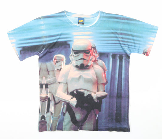 Star Wars Boys Multicoloured Polyester Pullover T-Shirt Size 12-13 Years Crew Neck Pullover