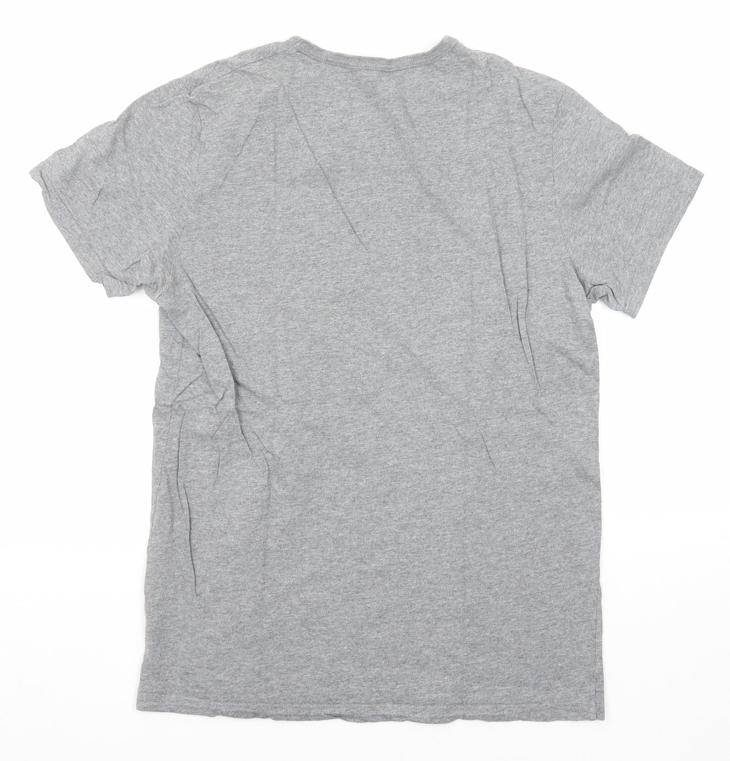 Pierre Cardin Mens Grey Cotton T-Shirt Size S Round Neck
