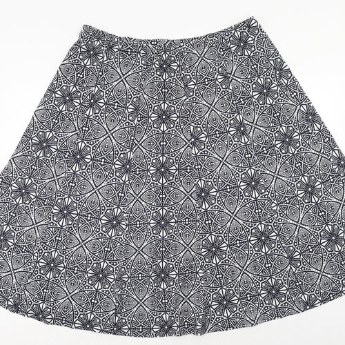 Bonmarché Womens Blue Geometric Polyester Swing Skirt Size 22