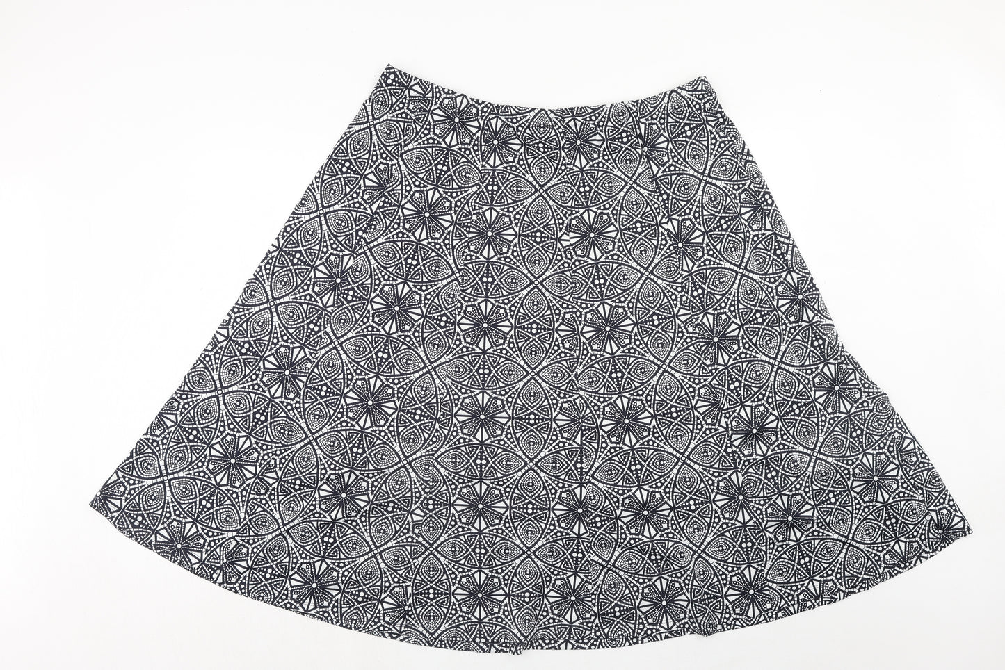 Bonmarché Womens Blue Geometric Polyester Swing Skirt Size 22