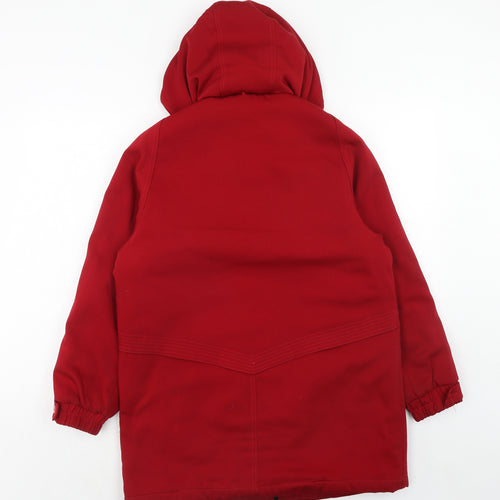 David Parry Womens Red Parka Coat Size 12 Zip