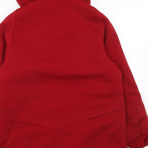 David Parry Womens Red Parka Coat Size 12 Zip