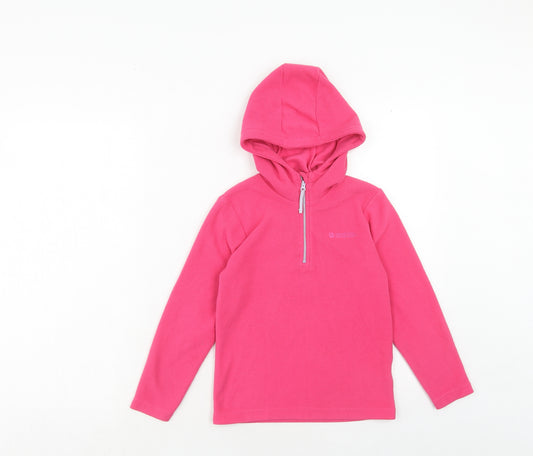 Mountain Warehouse Girls Pink Polyester Pullover Hoodie Size 7-8 Years Zip