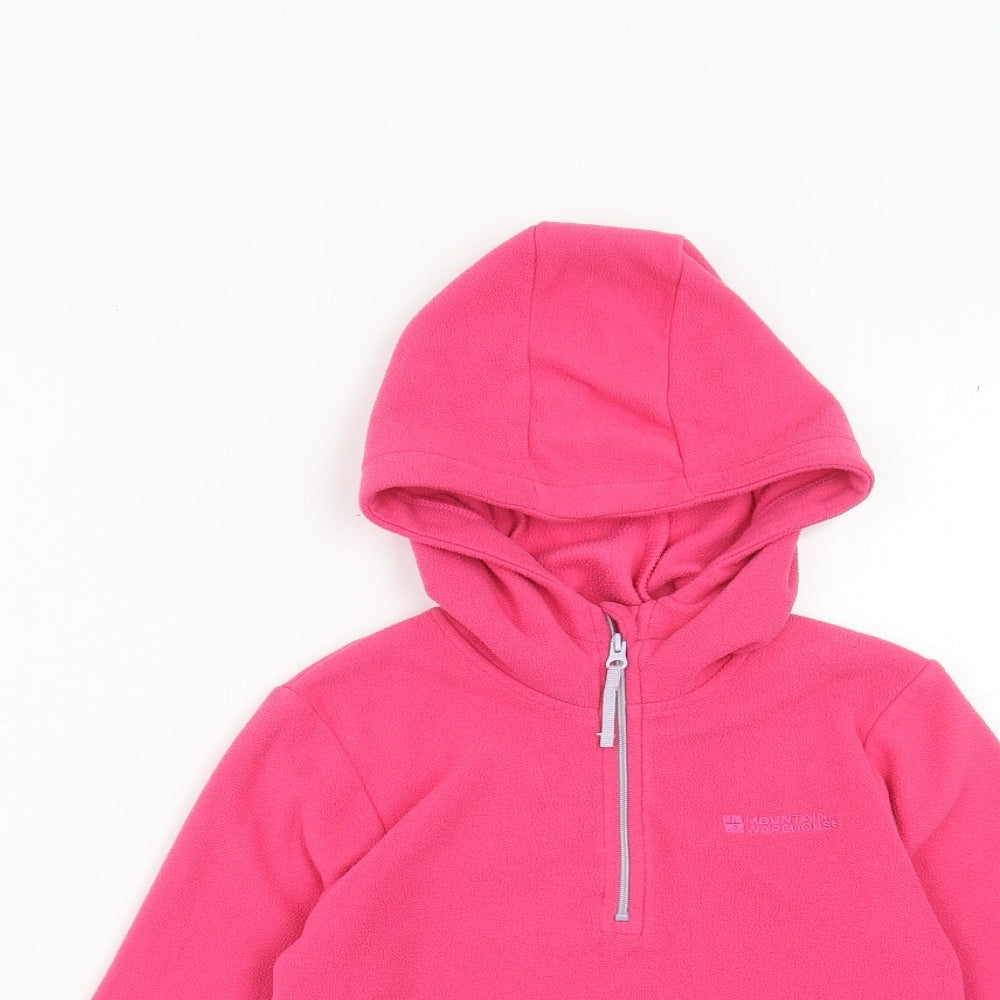 Mountain Warehouse Girls Pink Polyester Pullover Hoodie Size 7-8 Years Zip