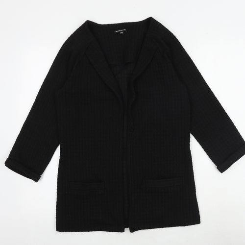 Warehouse Womens Black V-Neck Polyester Cardigan Jumper Size 6