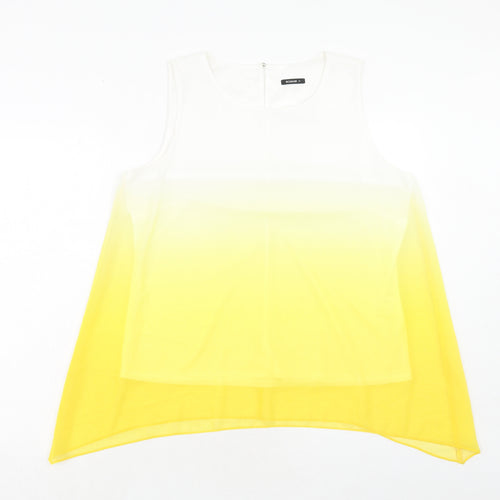ROMWE Womens Yellow Polyester Basic Tank Size 18 Round Neck