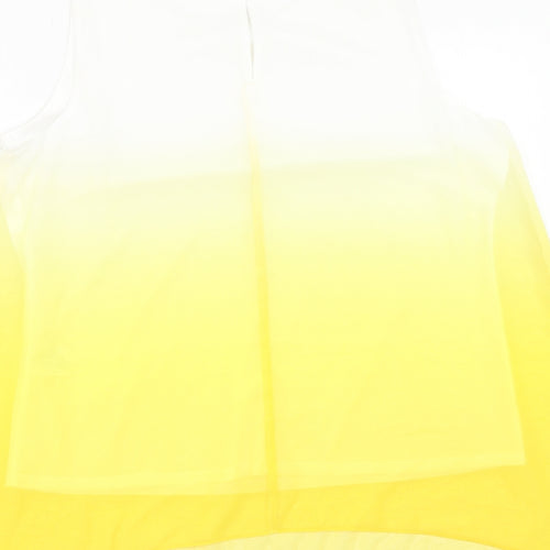 ROMWE Womens Yellow Polyester Basic Tank Size 18 Round Neck