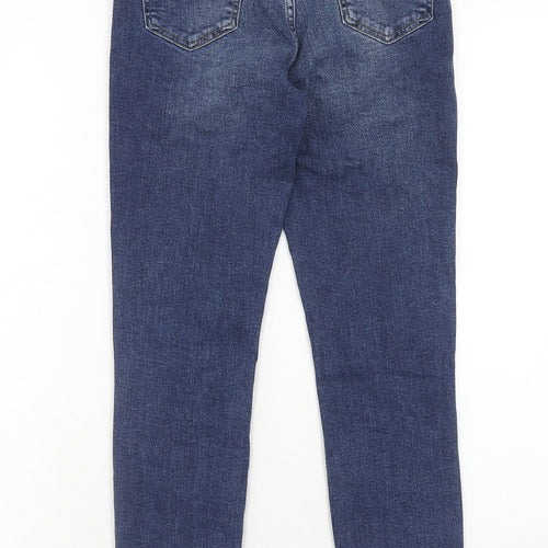 New Look Womens Blue Cotton Skinny Jeans Size 8 Regular Zip - Side Stripe Detail