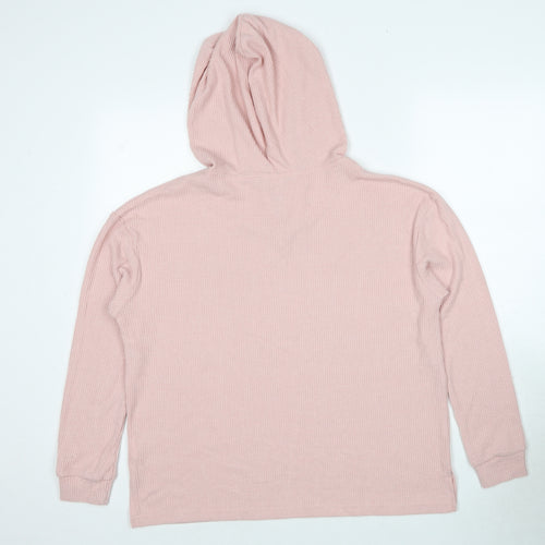 New Look Womens Pink Polyester Pullover Hoodie Size M Pullover