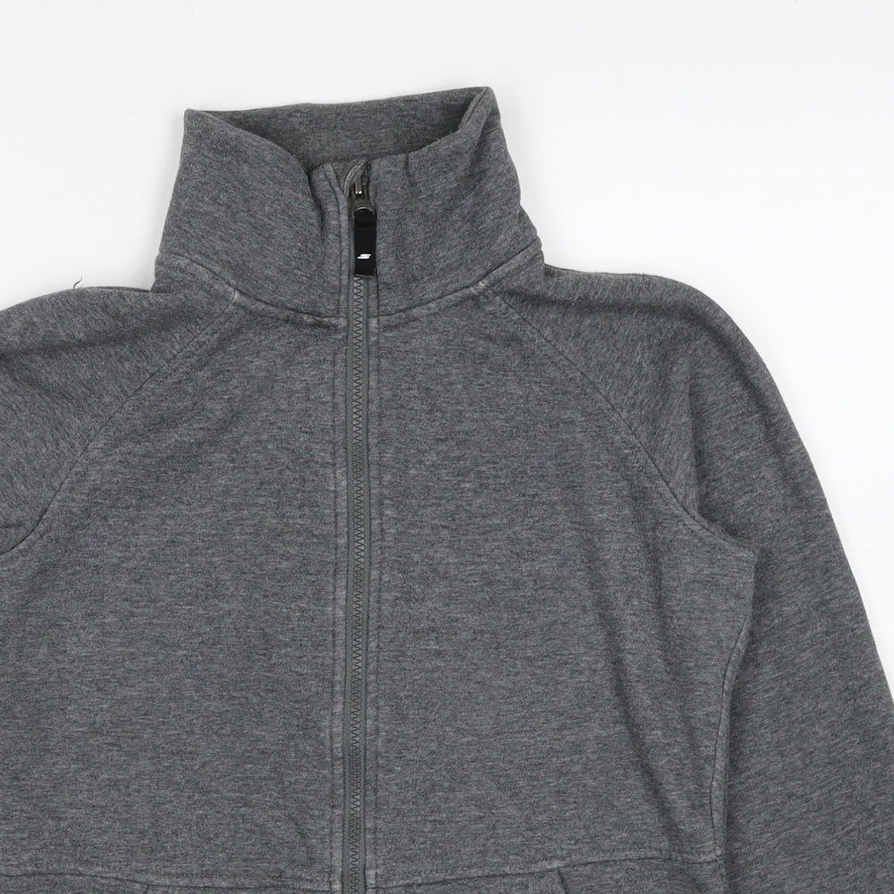 Skechers Womens Grey Polyester Full Zip Sweatshirt Size S Zip