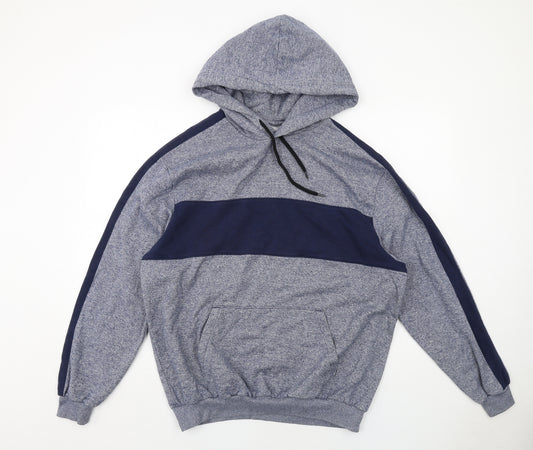 H&M Mens Blue Cotton Pullover Hoodie Size XL