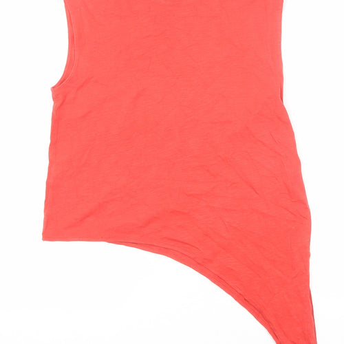 Whistles Womens Red Cotton Basic Tank Size S Round Neck