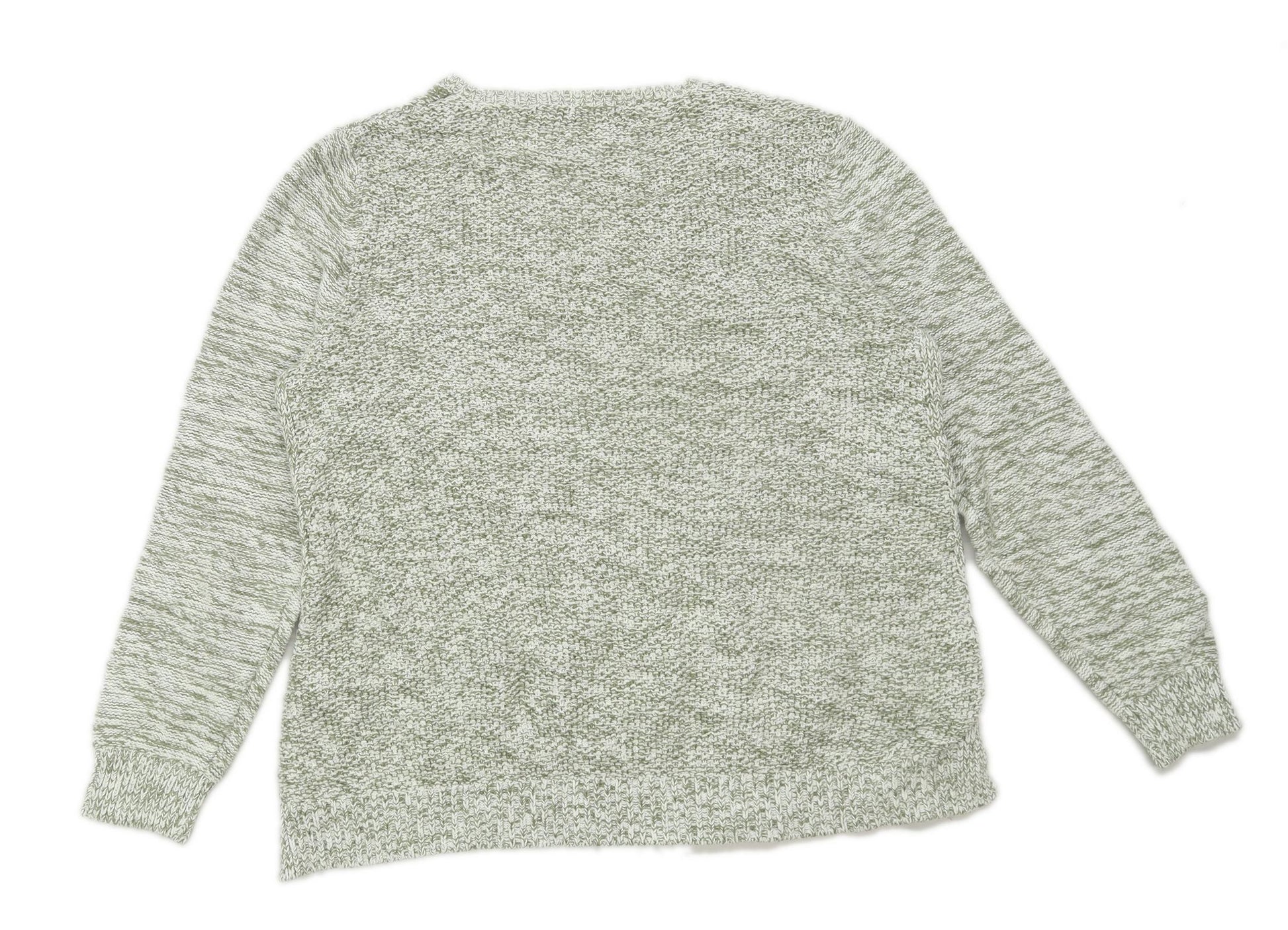 M&Co Womens Size 16 Cotton Blend Green Midweight Jumper (Regular 