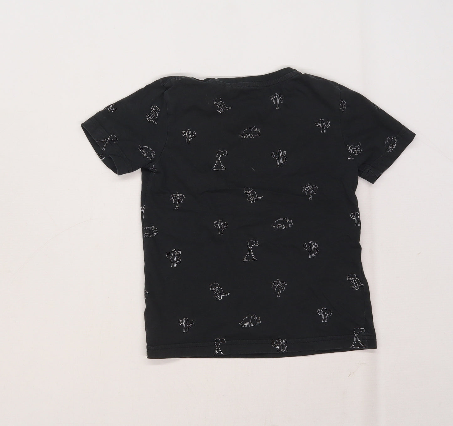 TU Boys Black   Basic T-Shirt Size 3-4 Years  - Dinosaur