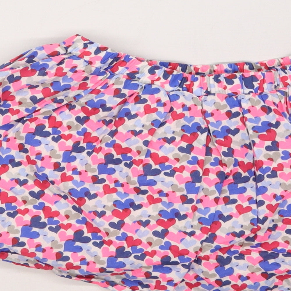 Gap Girls Pink   Pleated Skirt Size 6-7 Years - Love heart print