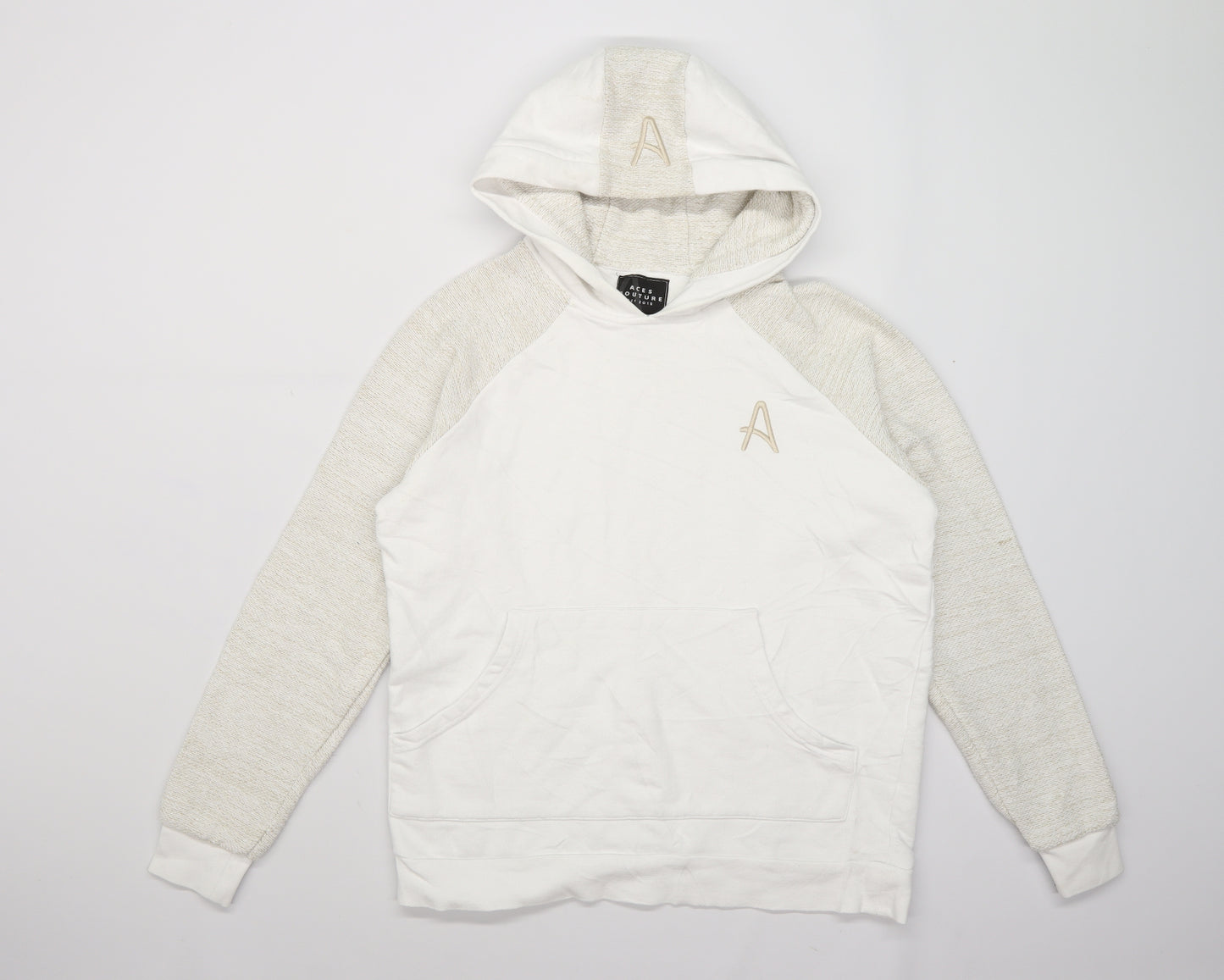 ACES Couture Womens White   Pullover Hoodie Size S
