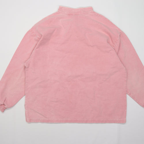 WEK Womens Pink  Denim Pullover Jumper Size L