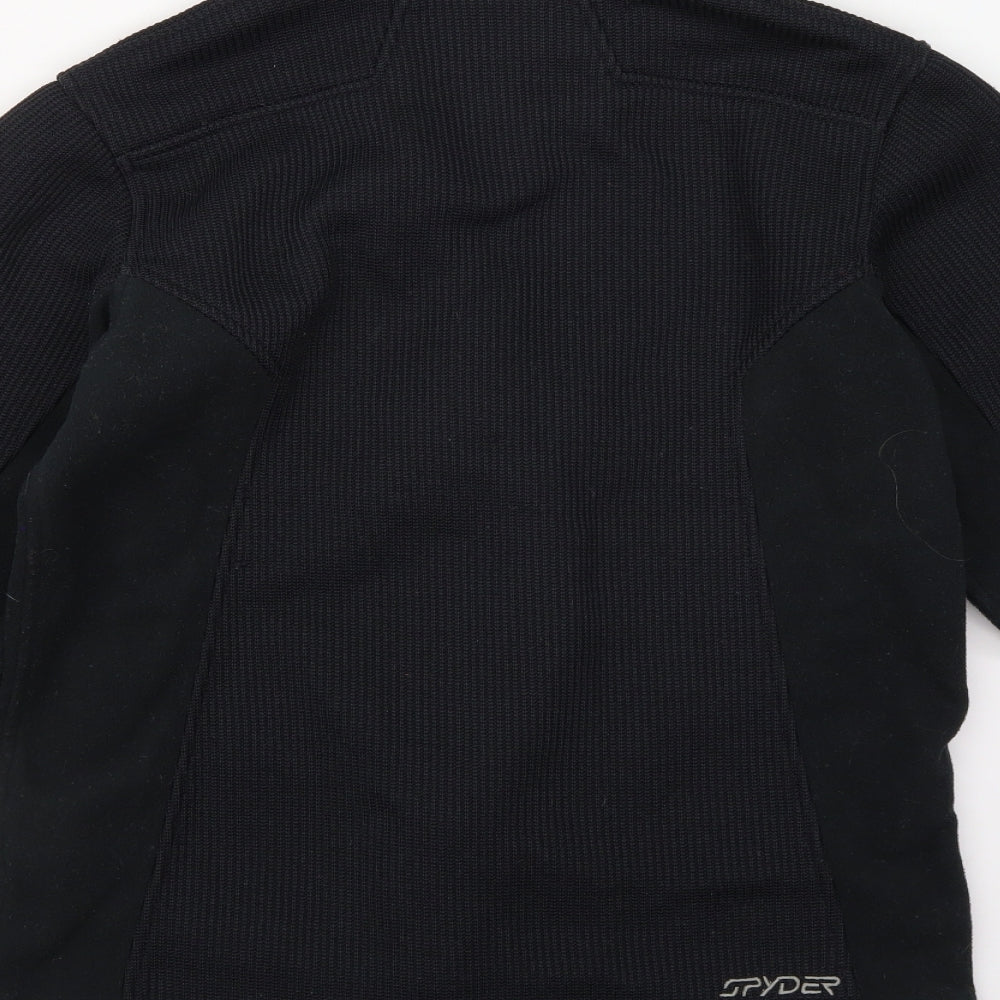 Spyder Boys Black Striped Knit Jacket  Size 14 Years